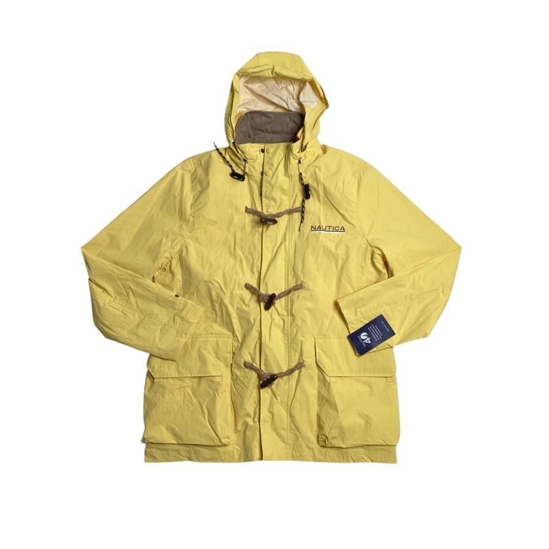 Nautica Mens 1983 Range Parka Raincoat jacket Medium Yellow