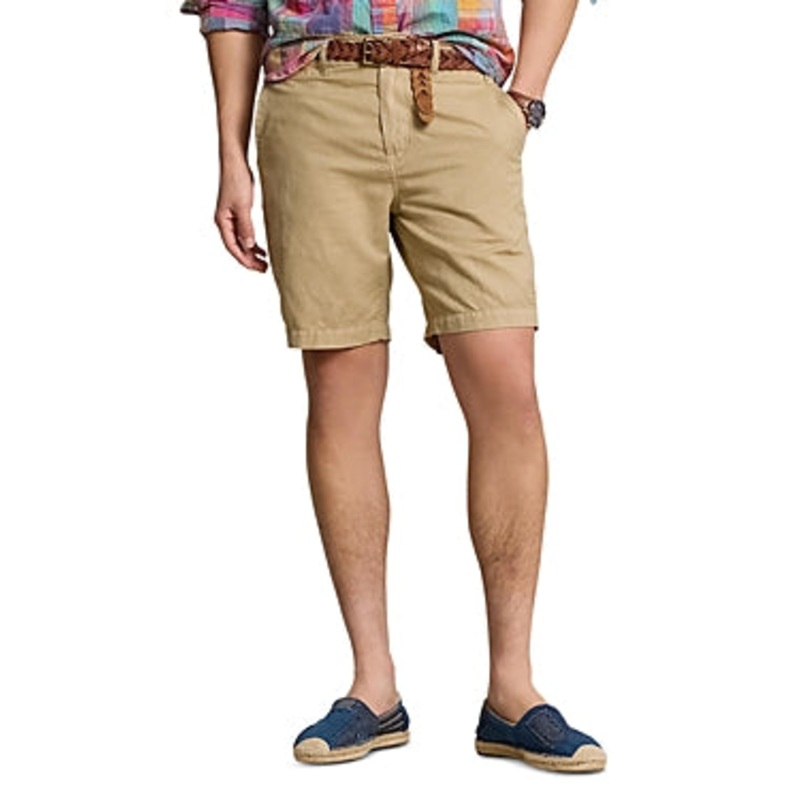Polo Ralph Lauren Men's 8.5" Straight-Fit Linen Cotton Chino Shorts Beige 38