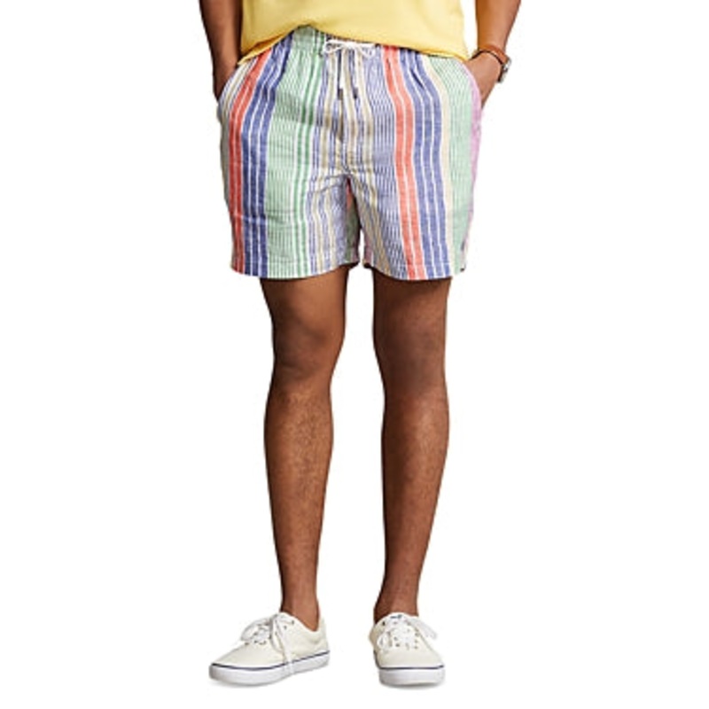 Polo Ralph Lauren Mens 6-Inch Prepster Striped Shorts Multi Color XL Linen