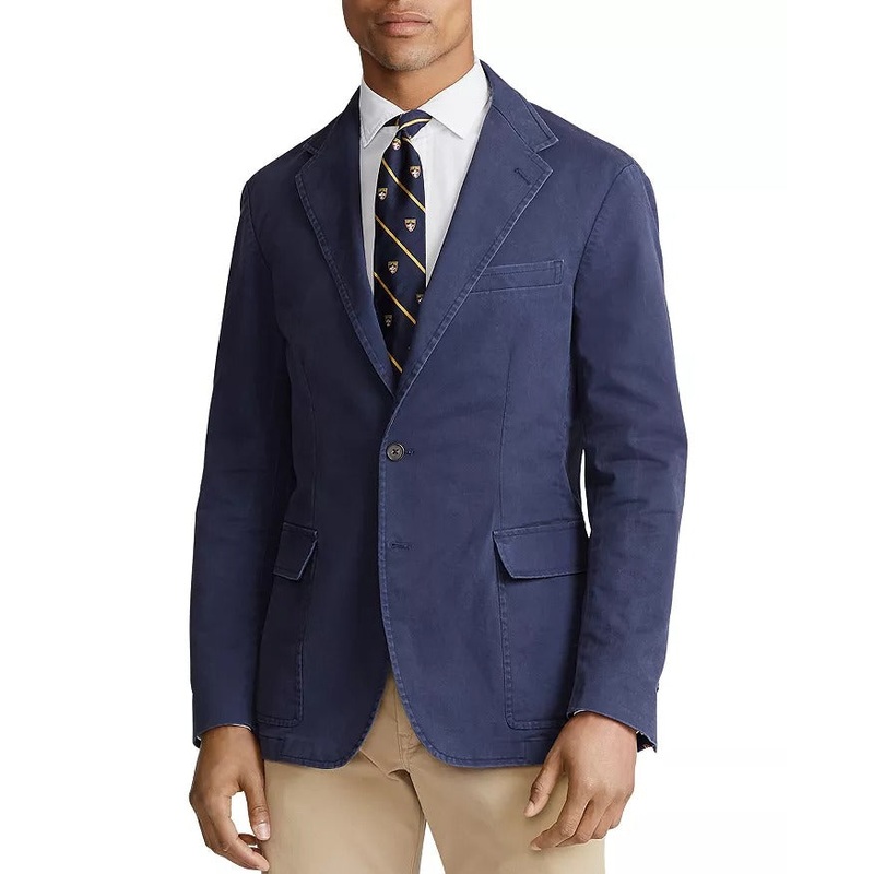Polo Ralph Lauren Mens Stretch Chino Sport Coat Blazer Nautical Ink Blue XXL 2XL