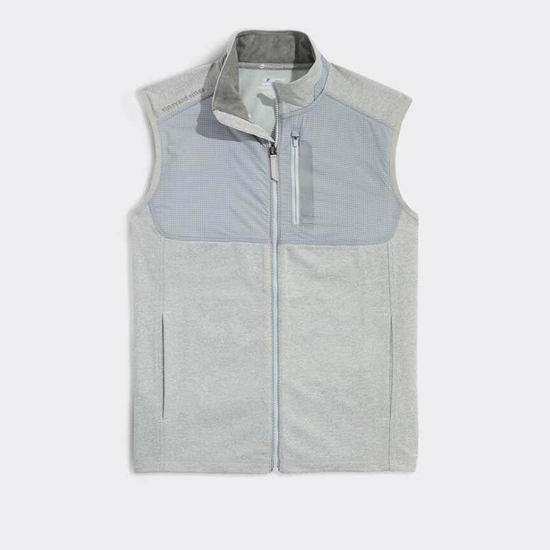 Vineyard Vines Mens Zip Fairhaven Golf Vest Large Light Grey