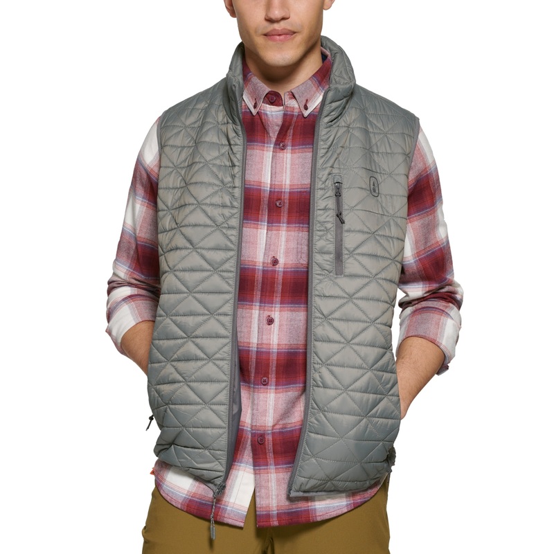 Bass Outdoor Men's Delta Diamond Quilted Packable Puffer Vest Gargoyle Grey  XL