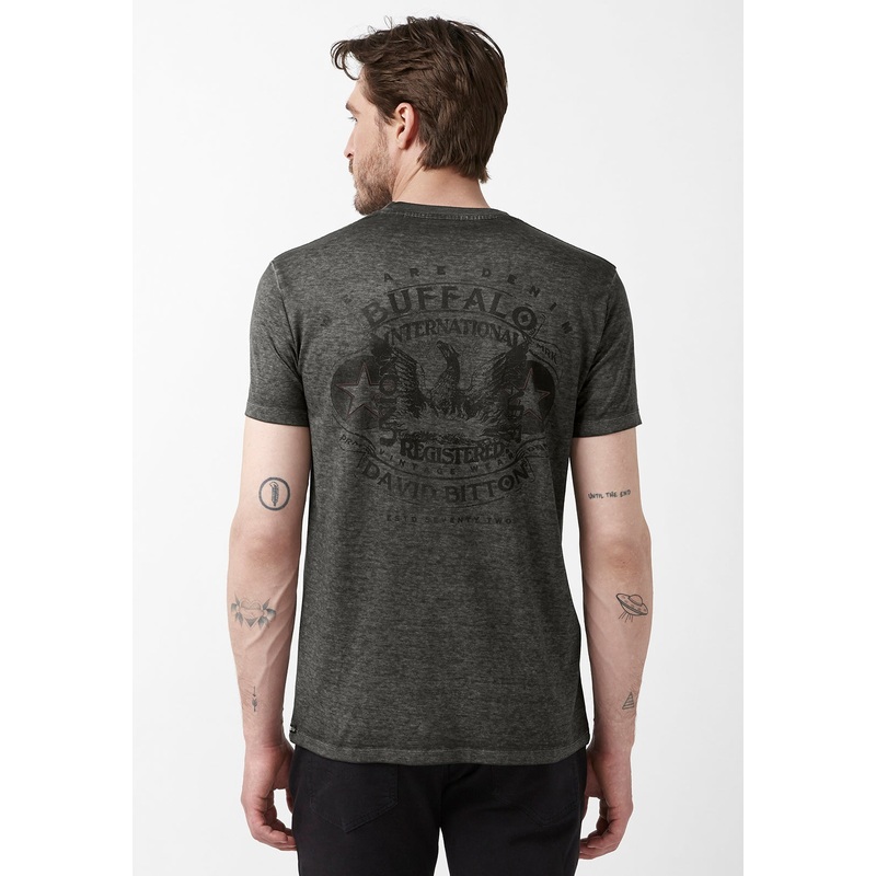 BUFFALO DAVID BITTON Men's Tamen Short-Sleeve T Shirt XL Charcoal Grey