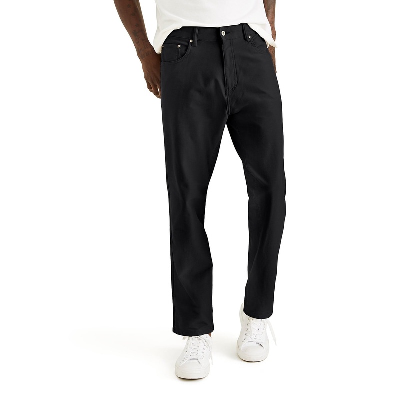 Dockers Men's Straight Fit Comfort Knit Jean Cut Pants Mineral Black 34 x 32