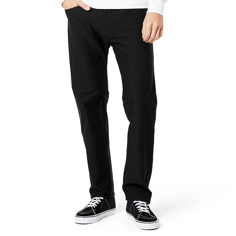 Dockers Men's Straight Fit Comfort Knit Jean Cut Pants Mineral Black 36 x 34