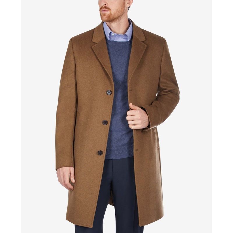 Lauren Ralph Lauren Men's Classic Fit Cashmere Overcoat Jacket Brown Vicuna 42L