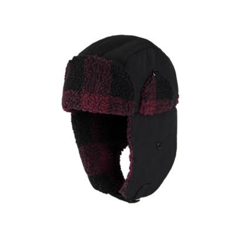 Levi's Men's Classic Buffalo Plaid Trapper Hat Black Large XL