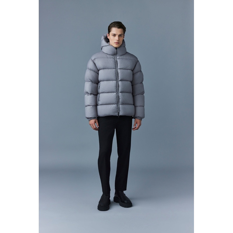 MACKAGE Mens Adelmo lc Nylon Quilted Hooded Down Jacket Light Grey Size 44