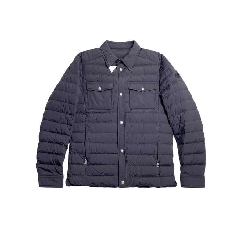 Moncler Mens Mauldre Snap Down Jacket Size 3 / Large Navy Blue