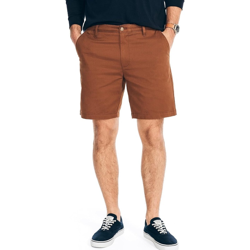 Nautica Men's 8.5" Deck Short Size 38 Coconut Brown