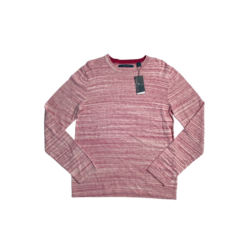 Perry Ellis Mens Space Dyed Long Sleeve Crewneck Sweater Sangria Pink XL