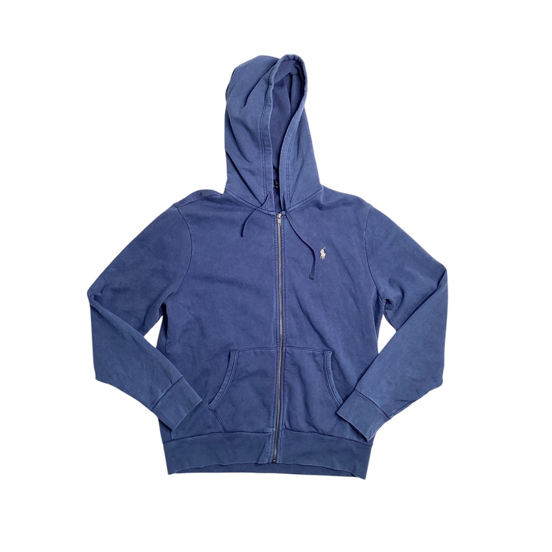 Polo Ralph Lauren Mens Full Zip Hoodie Sweatshirt Large Blue