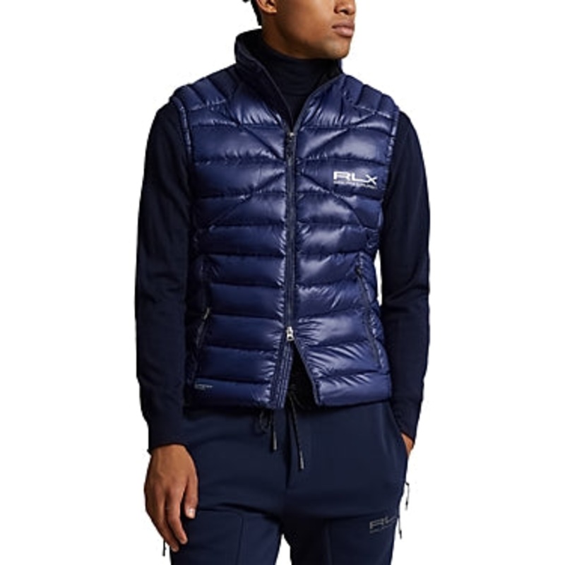 Polo Ralph Lauren RLX Mens Water Repellent Down Vest Navy Blue  XXL