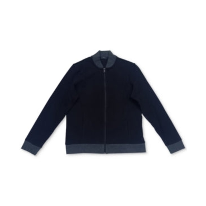 Alfani Men's Zip Front Sweater Jacket Black Small