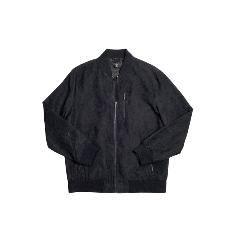 Alfani Mens Perforated Bomber Jacket Deep Black Large