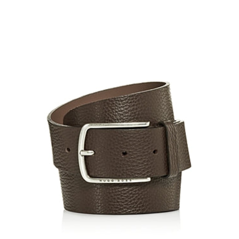 Boss Hugo Boss Men's Sander Pebbled Leather Belt Brown 42