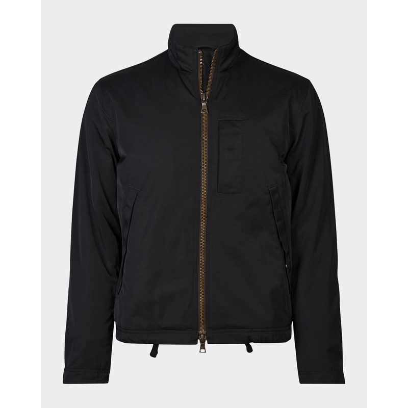 John Varvatos Men's William Full-Zip Flight Jacket EU 48 US 38 Black