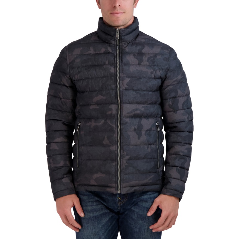 Nautica Mens Reversible Quilted Jacket Coat  Black Medium