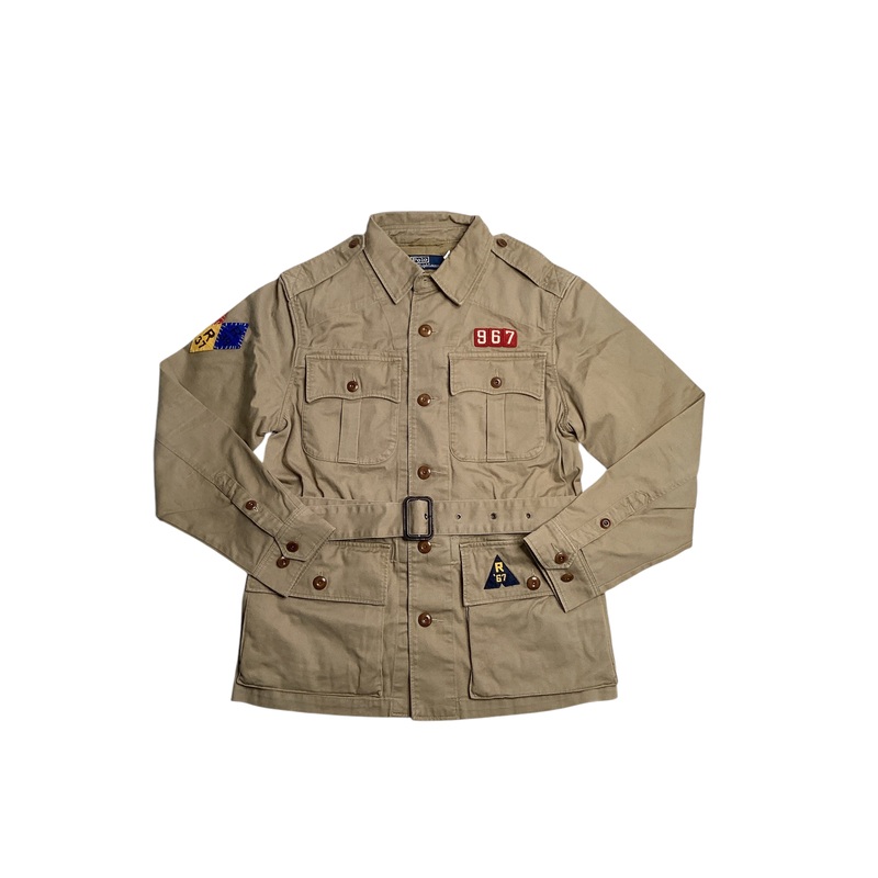 Polo Ralph Lauren Cotton Twill Belted Safari jacket Medium Tan Brown