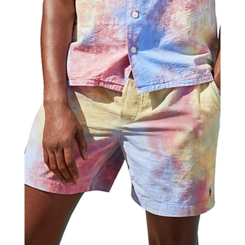Polo Ralph Lauren Mens 6 Inch Prepster Shorts Tie Dye Blue Multi Large