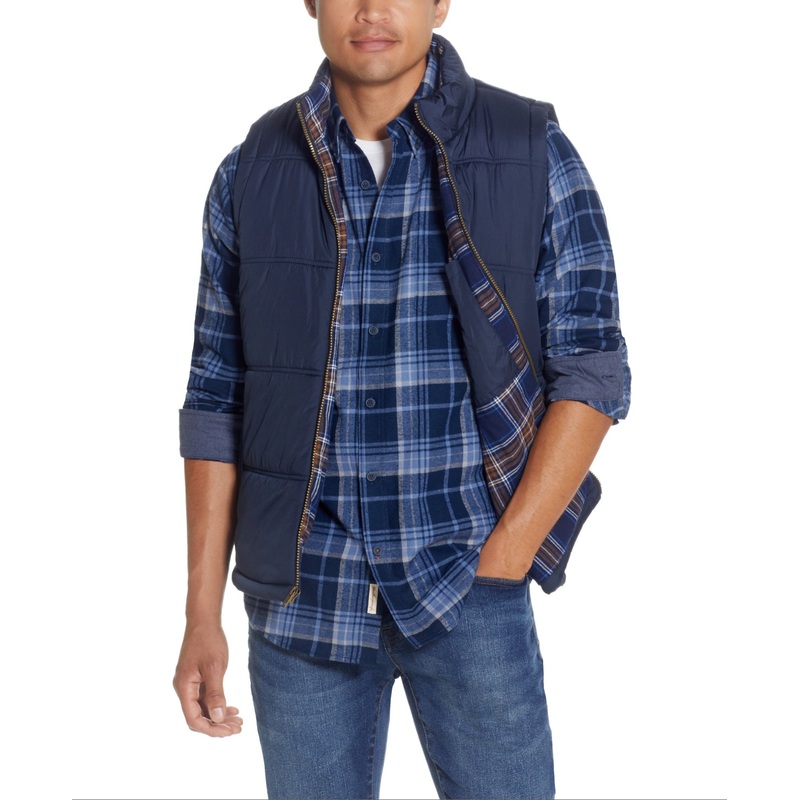 Vintage Weatherproof Men's Vintage Inspired Puffer Vest Dark Sapphire Blue XL