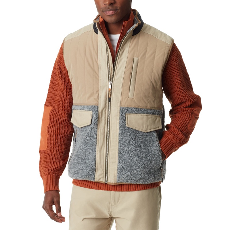 Bass Outdoor Men's Mixed Media Coat Vest Heather Grey XL