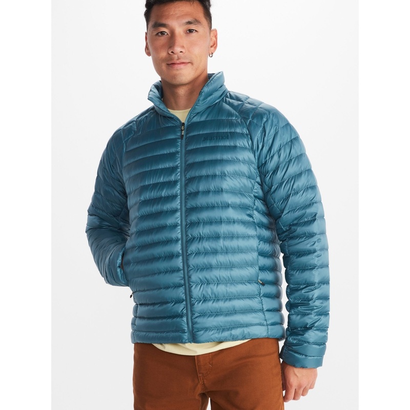 Marmot Mens Hype Quilted Full Zip Coat Jacket Moon River Blue Large