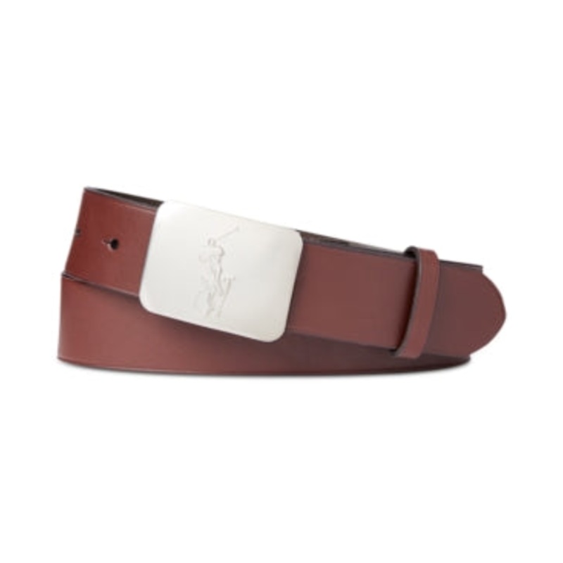 Polo Ralph Lauren Mens Leather Belt Dark Brown 42