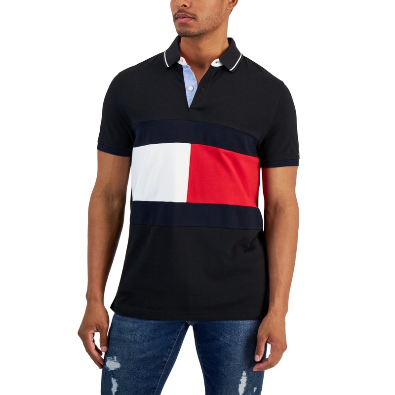 Tommy Hilfiger Mens THFlex Short Sleeve Polo Shirt  Dark Sable Large
