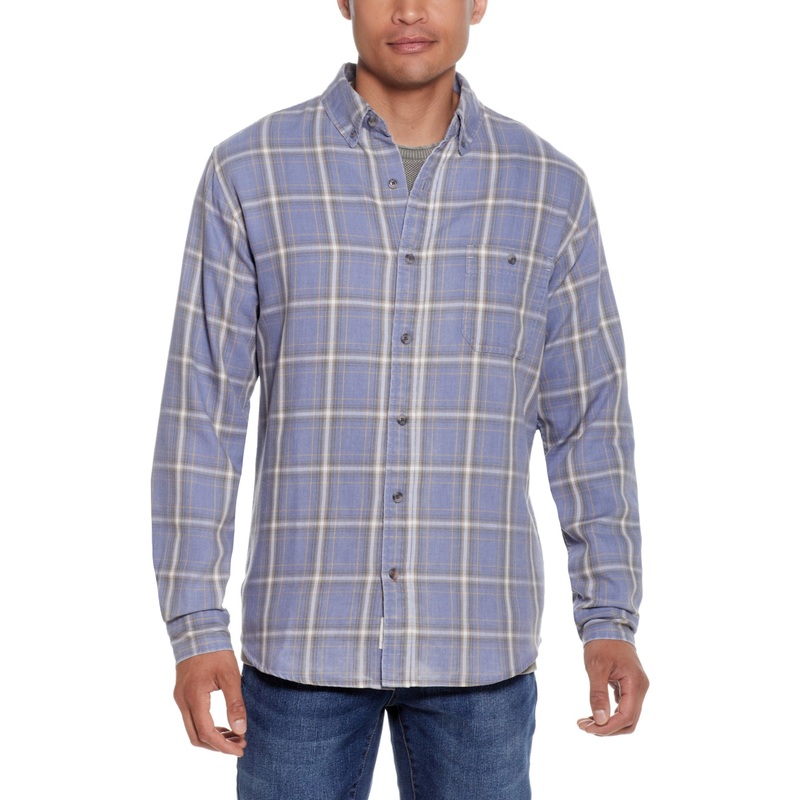 Weatherproof Vintage Mens Button Down Shirt Plaid Endless Sky Blue 2XL