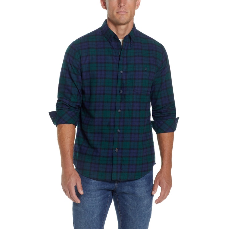 Weatherproof Vintage Mens Vintage Flannel Button Down Shirt Green Medium