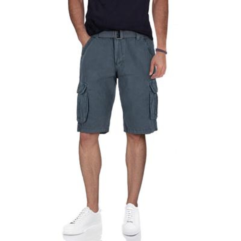 X Ray Mens Belted Cargo Shorts Steel Twill 32