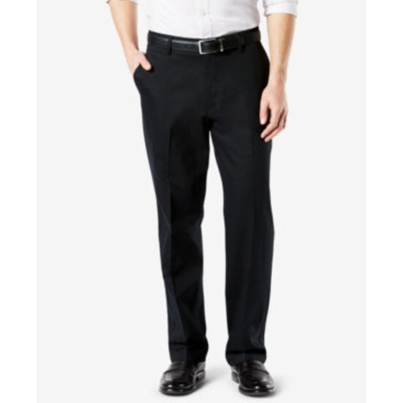 Dockers Mens Signature Relaxed Fit Khaki Pants  Black 36 x 32