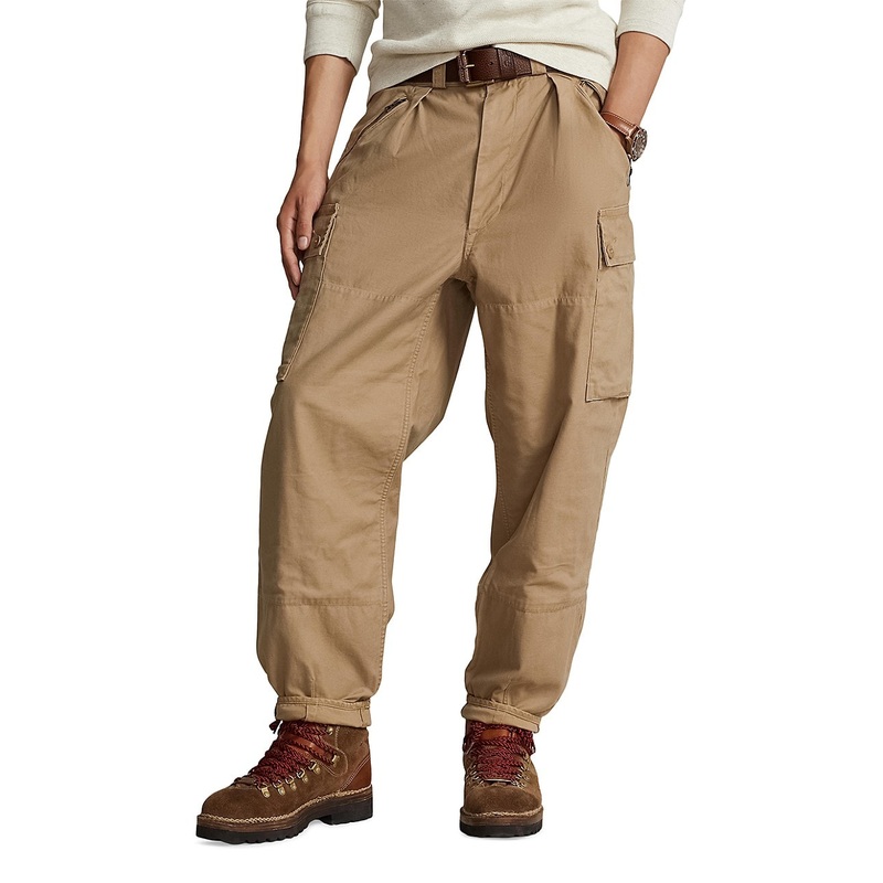 Polo Ralph Lauren Mens Reverse Sateen Baggy Fit Cargo Pants Beige 33 X 32