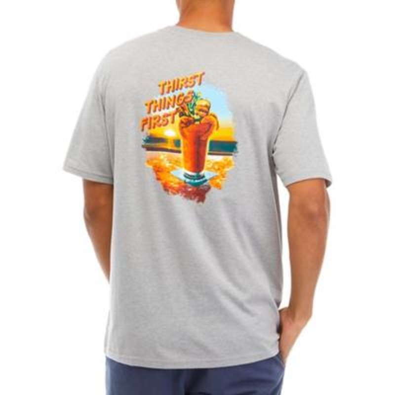 Tommy Bahama Mens Cotton Thirst Things Thirst Graphic T Shirt Grey XL