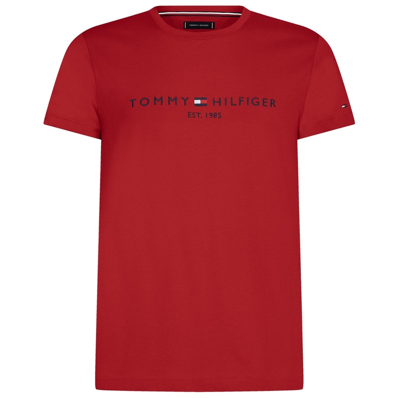 Tommy Hilfiger Mens Embroidered Logo Short Sleeve Crewneck T Shirt Fireworks 2XL