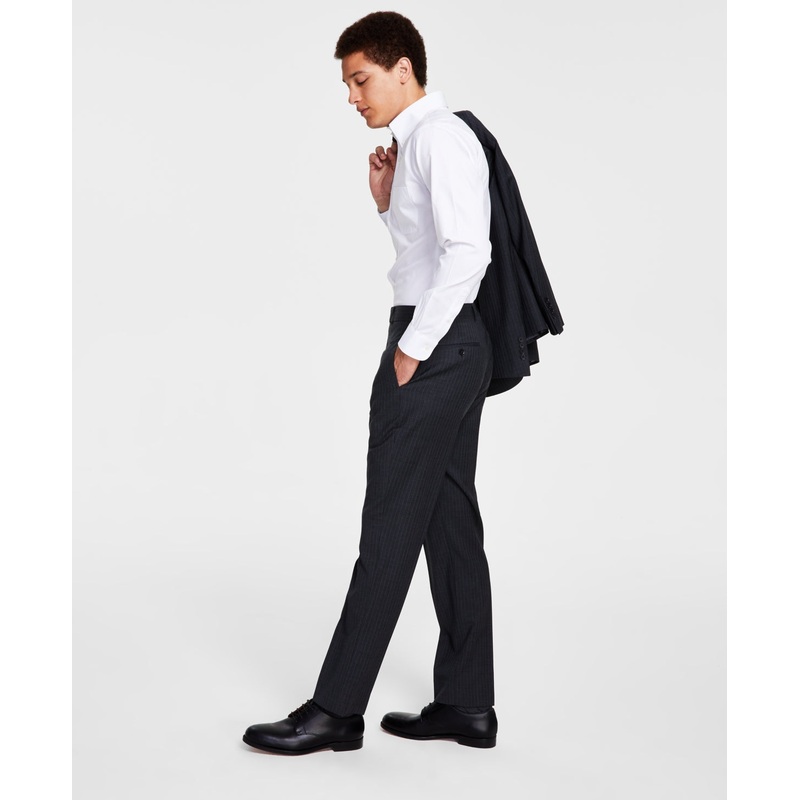 Brooks Brothers Men's Classic Fit Plaid Wool Blend Dress Pants Grey 38 x 30