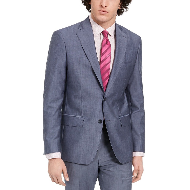 DKNY Men's Slim-Fit Stretch Suit Jacket 46R Blue