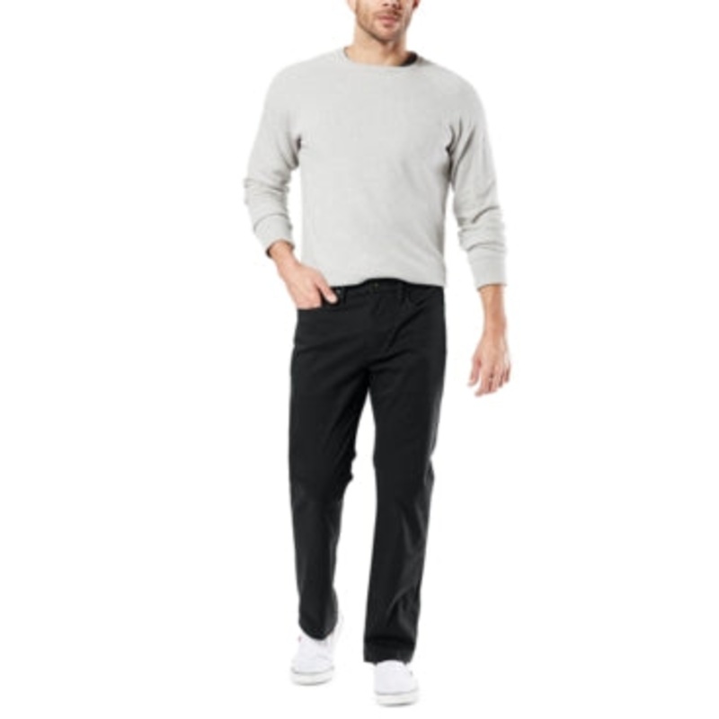 Dockers Mens Alpha Jean Cut Straight Fit Pants Black 38 x 29