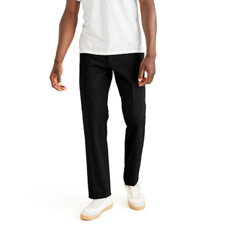 Dockers Mens Classic Fit Smart 360 Flat Front Pants Mineral Black 30 x 32