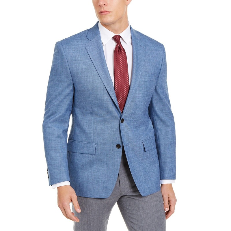 Lauren Ralph Lauren Men's Classic-Fit UltraFlex Stretch Sport Coat 40L Blue