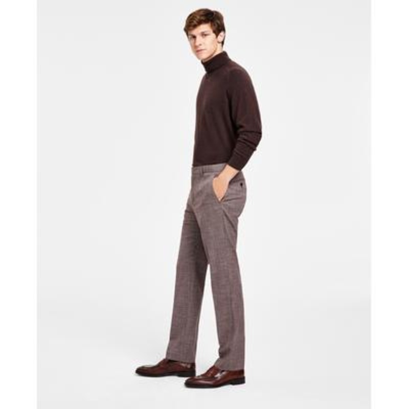 Tommy Hilfiger Mens Modern Fit TH Flex Performance Pants Grey Red 33 x 30