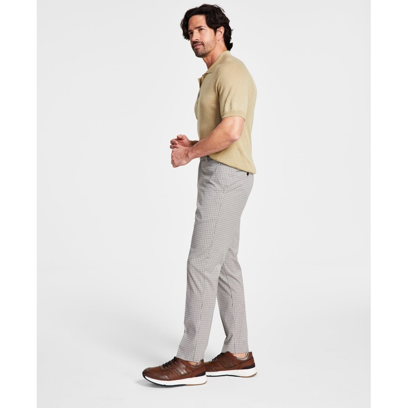 Tommy Hilfiger Mens Modern Fit TH Flex Plaid Suit Dress Pants  Tan 30 x 30