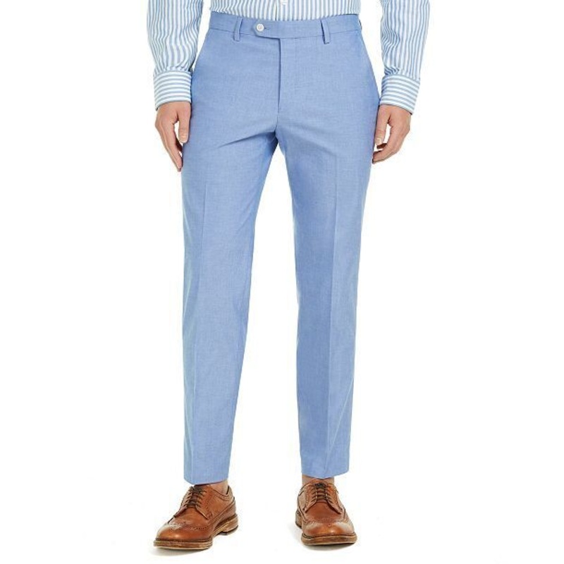 Tommy Hilfiger Modern-Fit TH Flex Stretch Blue Chambray Pants 29 x 30