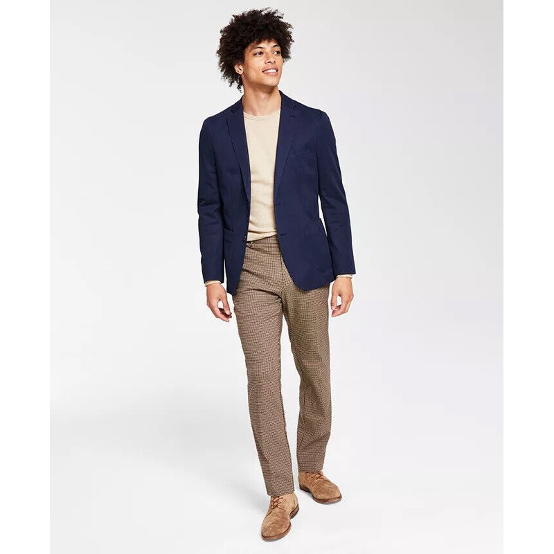 BAR III Men's Slim-Fit Navy Solid Knit Blazer Navy 40S Sport Coat