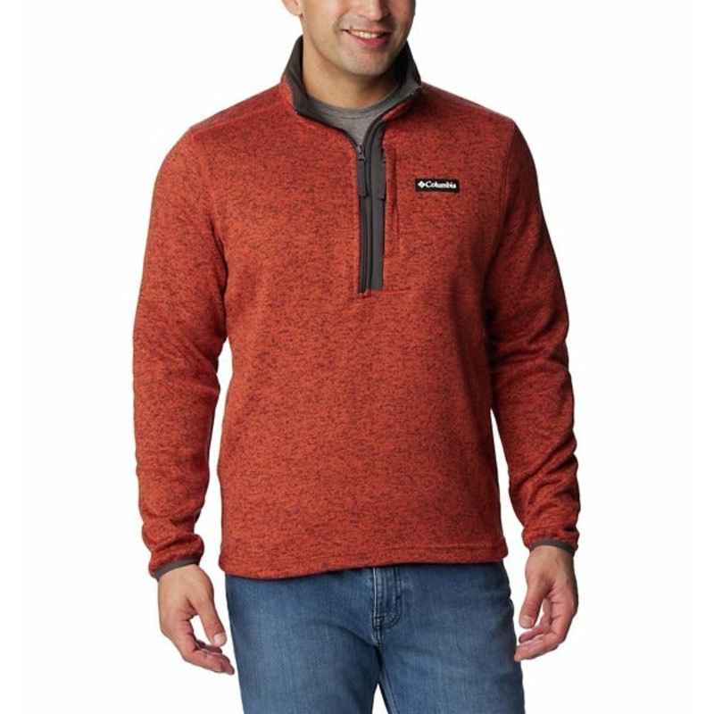 Columbia Men's Sweater Weather Fleece Half Zip Pullover XL Orange