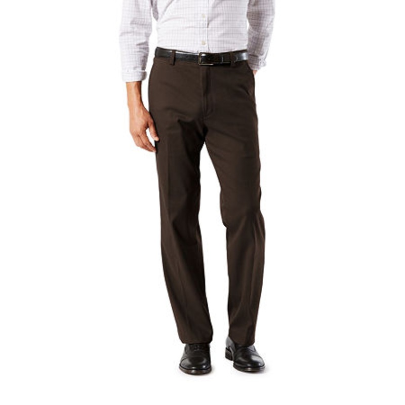 Dockers Mens Easy Stretch Classic Fit Khaki Pants Coffee Bean Brown 36 x 30
