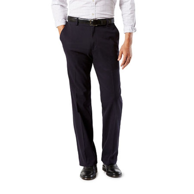 Dockers Mens Easy Stretch Classic Fit Khaki Pants Navy Blue 38 x 34