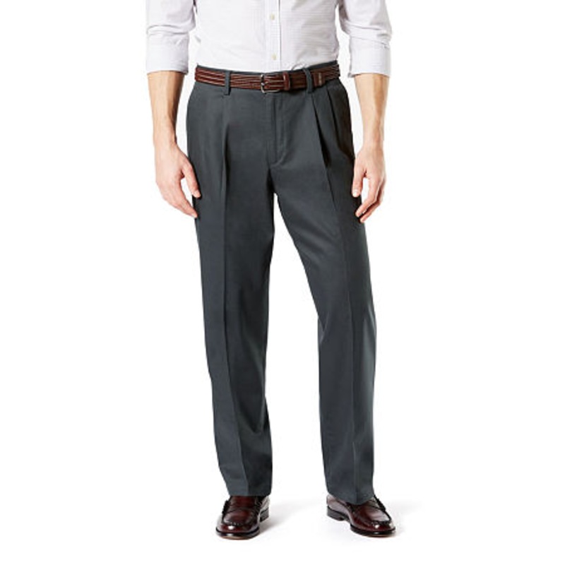 Dockers Mens Pleated Signature Dress Pants Steelhead Grey 32 x 32