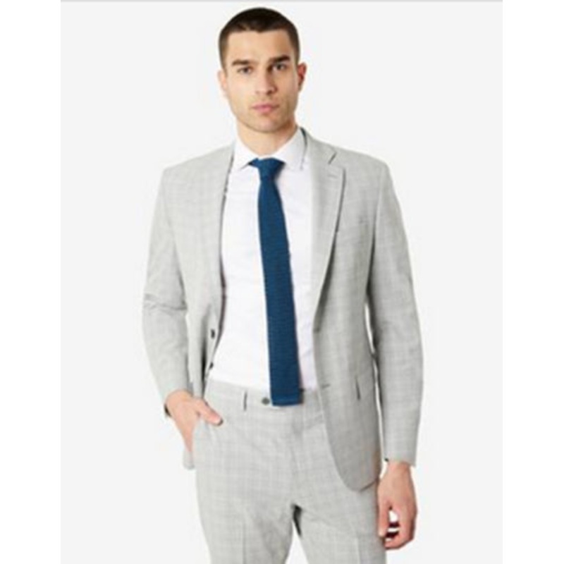 Lauren Ralph Lauren Men Classic-Fit Seersucker Check Suit Jacket Light Grey 44R